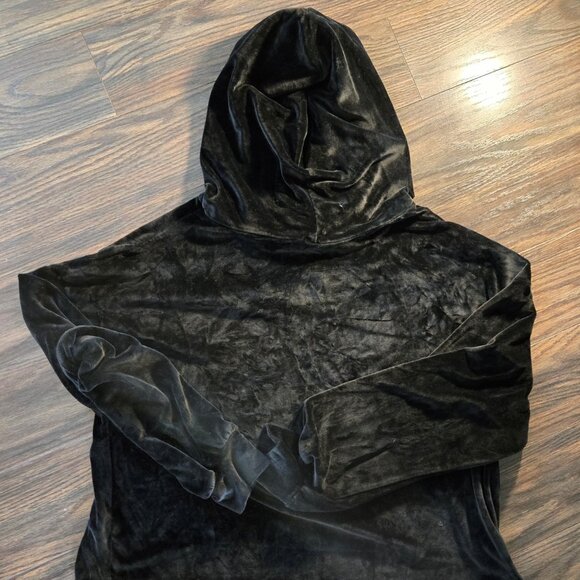 WILD FABLE Black Velour Hooded Athleisure Sweatshirt SIZE L - Picture 2 of 6